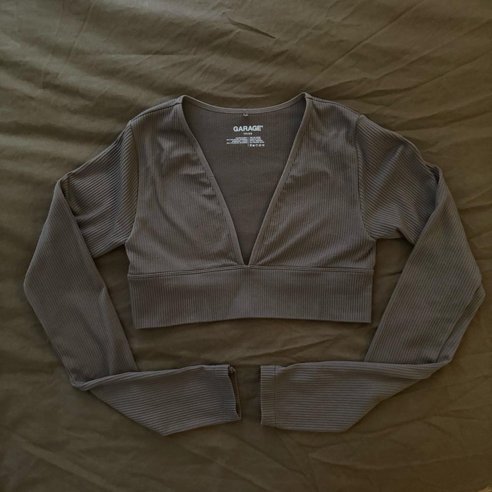Garage Long Sleeve Crop Top